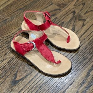 Like New Ugg Girls Red Leather Sandals Size 2